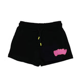 Barrow Kids Short Nero con Logo Fucsia per Bambine