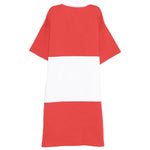 Moschino Kids Abito Rosso e Bianco con Logo per Bambine