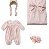 Marlù Set Coperta+Tutina+Scarpine+Cuffia per Neonate