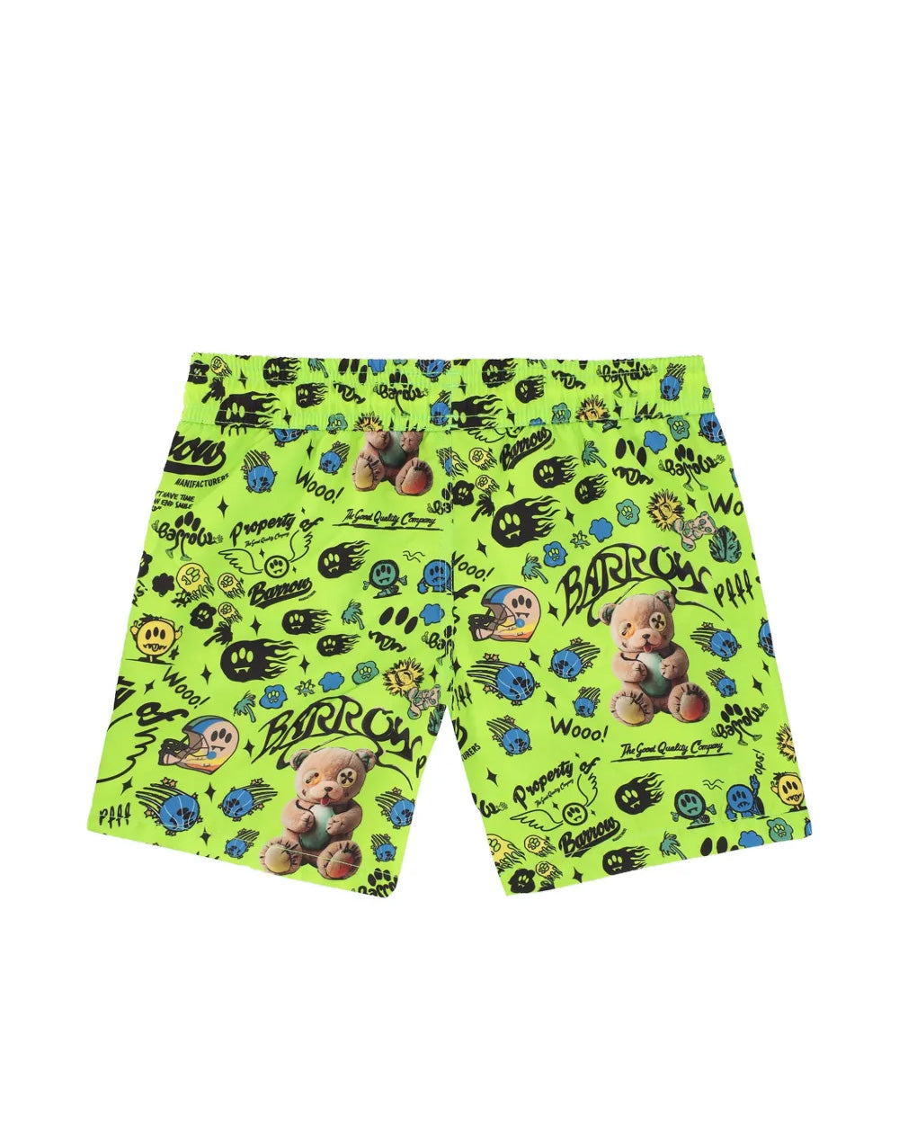 Barrow Kids Costume Short Verde Fluo Fantasia All-Over per Bambini