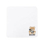 Moschino Kids Coperta Bianca con Stampa Toy per Neonati
