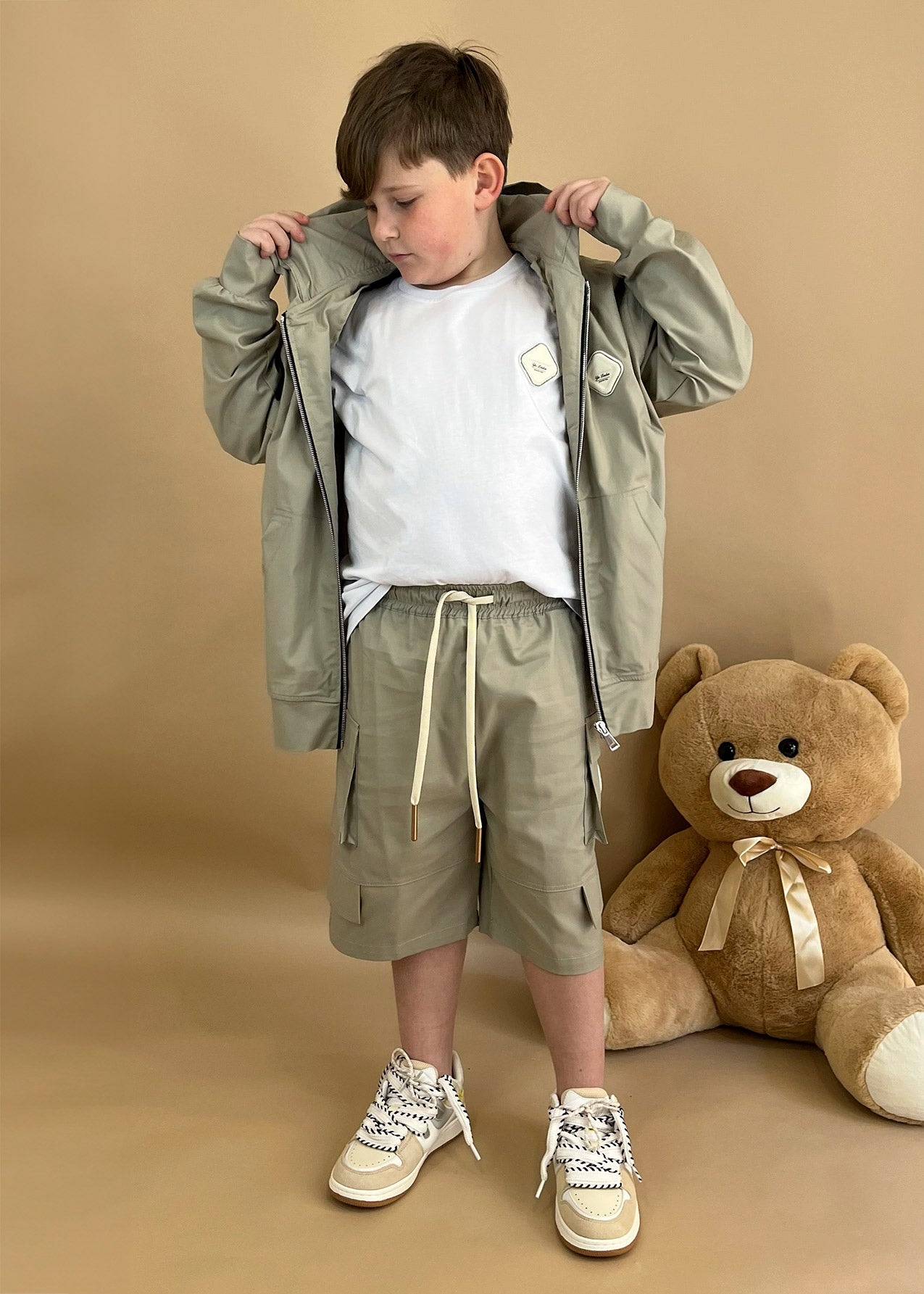 Yes London Giubbino Salvia con Patch Logo per Bambini