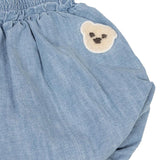 Palm Angels Kids Short Celeste con Toppa Orso Unisex