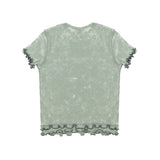 Diesel Kids T-Shirt Grigia Sfumata a Costine con Logo in Rilievo per Bambine