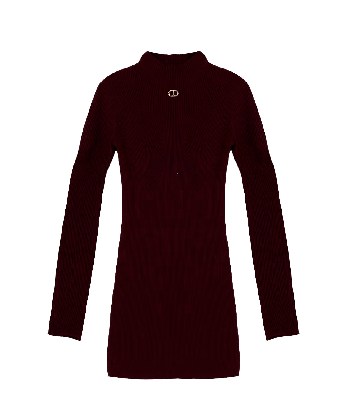 Twinset Kids Abito Lungo Bordeaux con Logo per Bambine