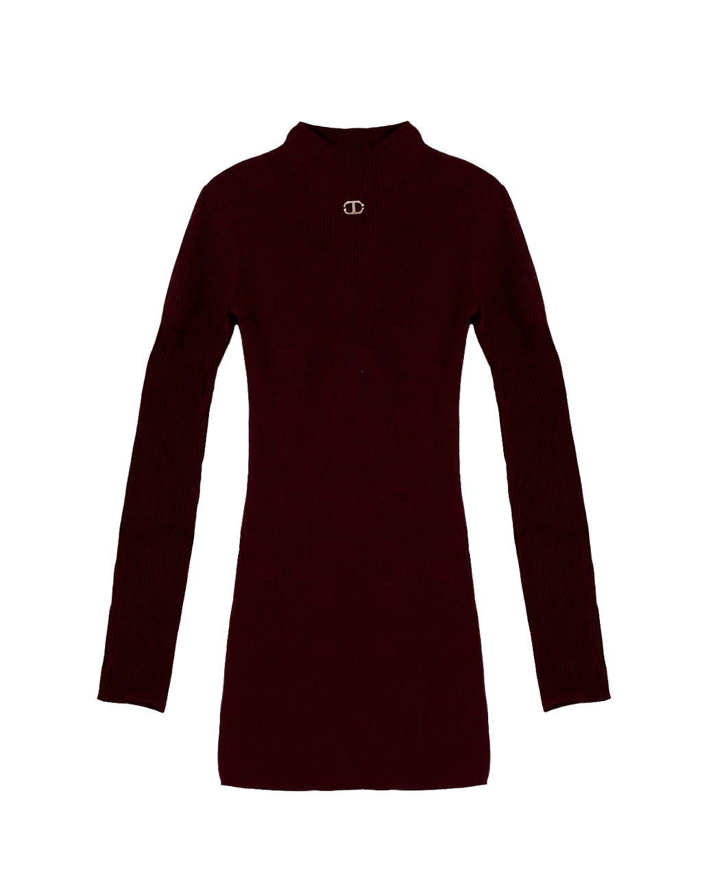 Twinset Kids Abito Lungo Bordeaux con Logo per Bambine