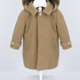 Le Coconnè Cappotto Cammelllo con Cappuccio per Neonati