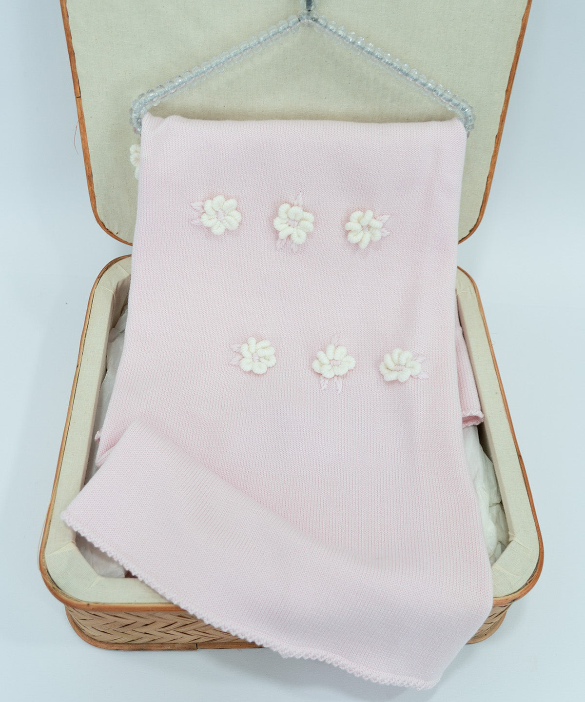 Le Coconnè Coperta Rosa con Fiori per Neonate