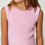 Twinset Kids Abito Corto Rosa con Logo Jacquard (dettaglio)