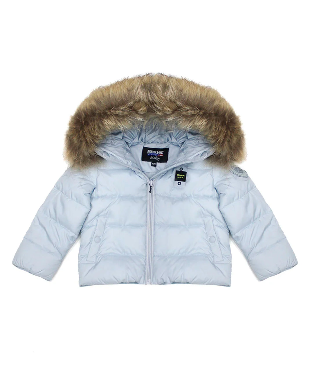 Blauer Kids Giubbino Grigio Armony con Cappuccio in Pelliccia per Neonati