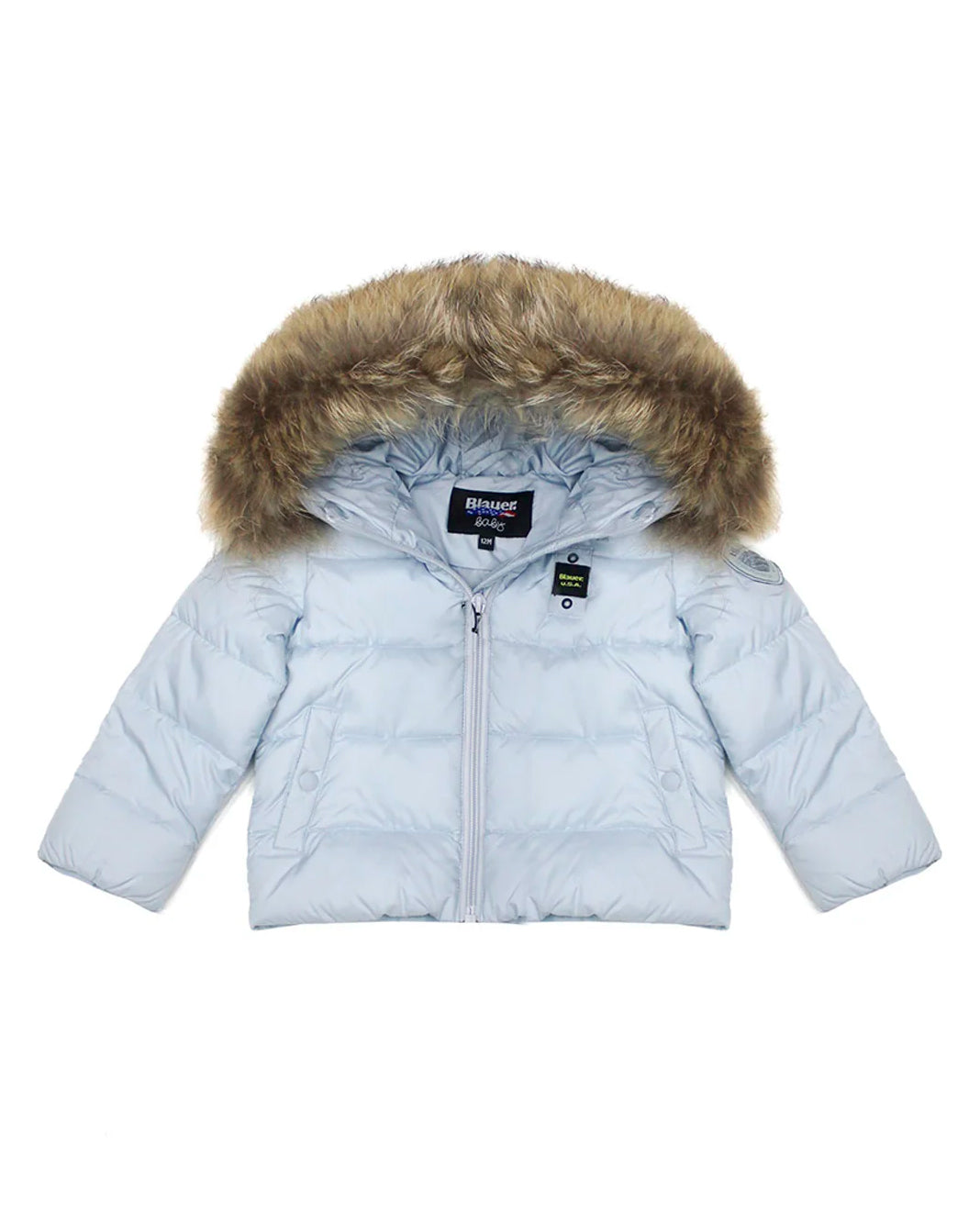 Blauer Kids Giubbino Grigio Armony con Cappuccio in Pelliccia per Neonati