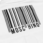 Moschino Kids Camicia Bianca con Stampa Codice a Barre per Bambine (dettaglio)