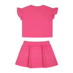Moschino Kids T-shirt con Stampa con Gonna Fucsia per Neonate