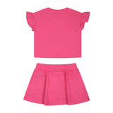 Moschino Kids T-shirt con Stampa con Gonna Fucsia per Neonate