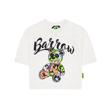 Barrow Kids T-shirt Bianca Crop con Stampa per Bambine