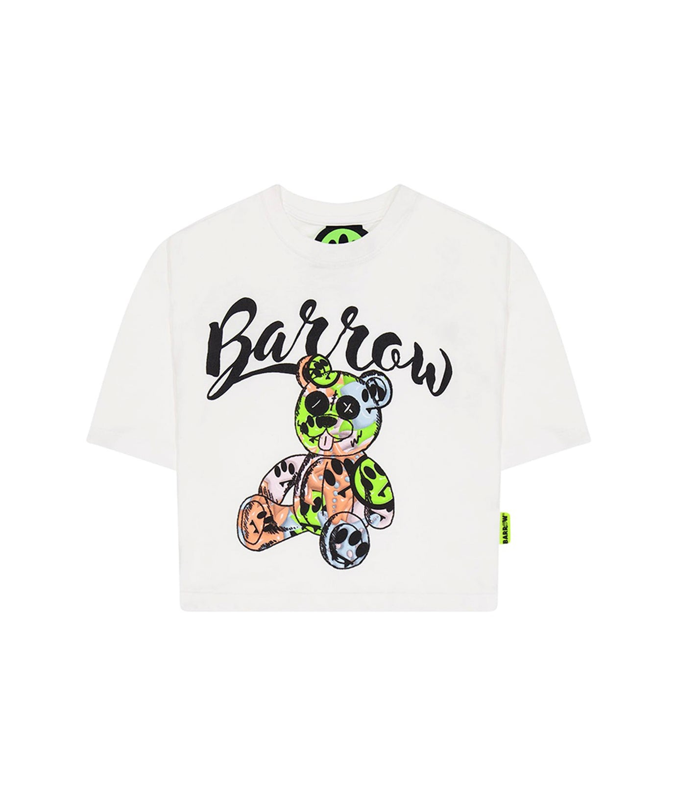 Barrow Kids T-shirt Bianca Crop con Stampa per Bambine
