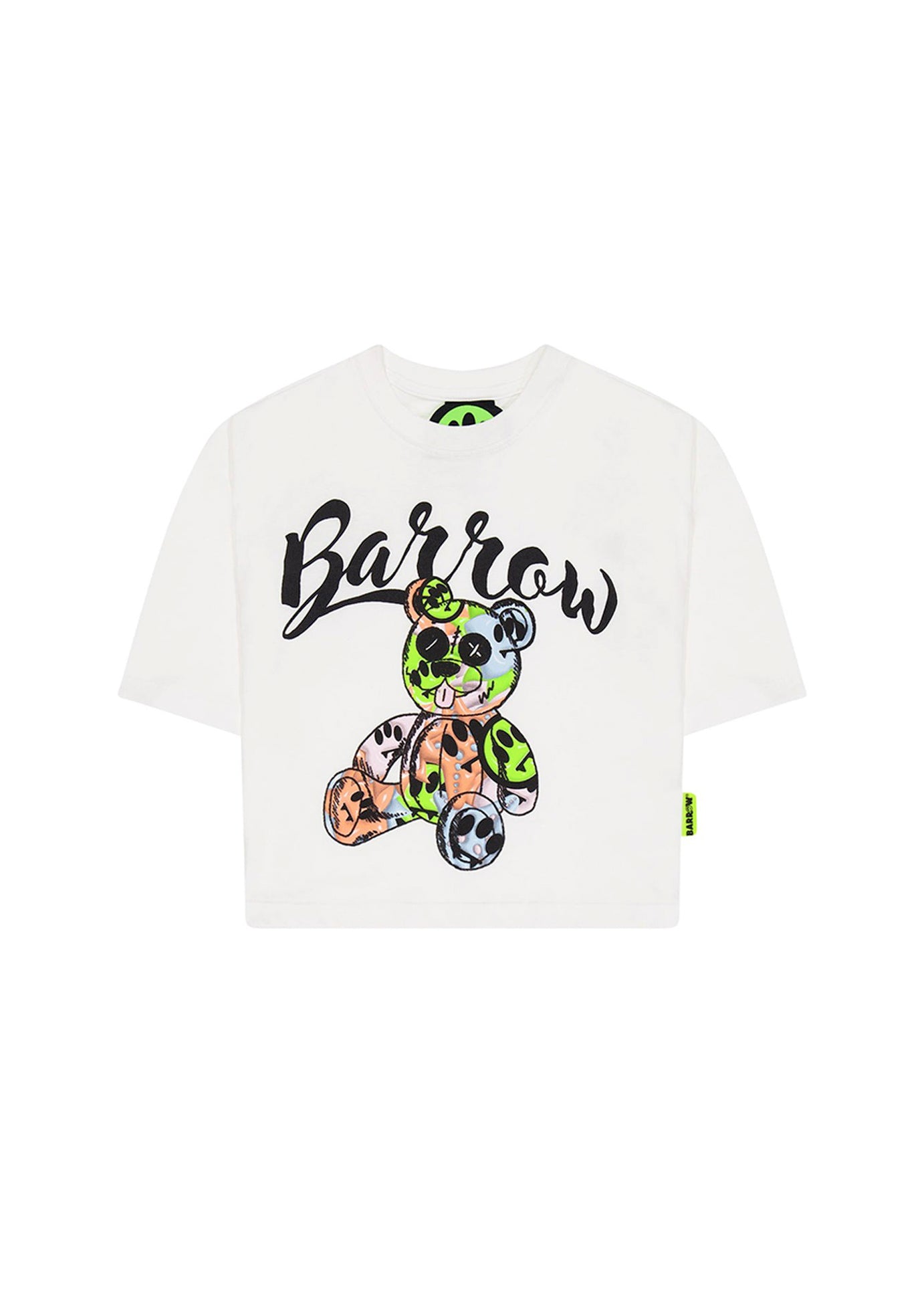 Barrow Kids T-shirt Bianca Crop con Stampa per Bambine