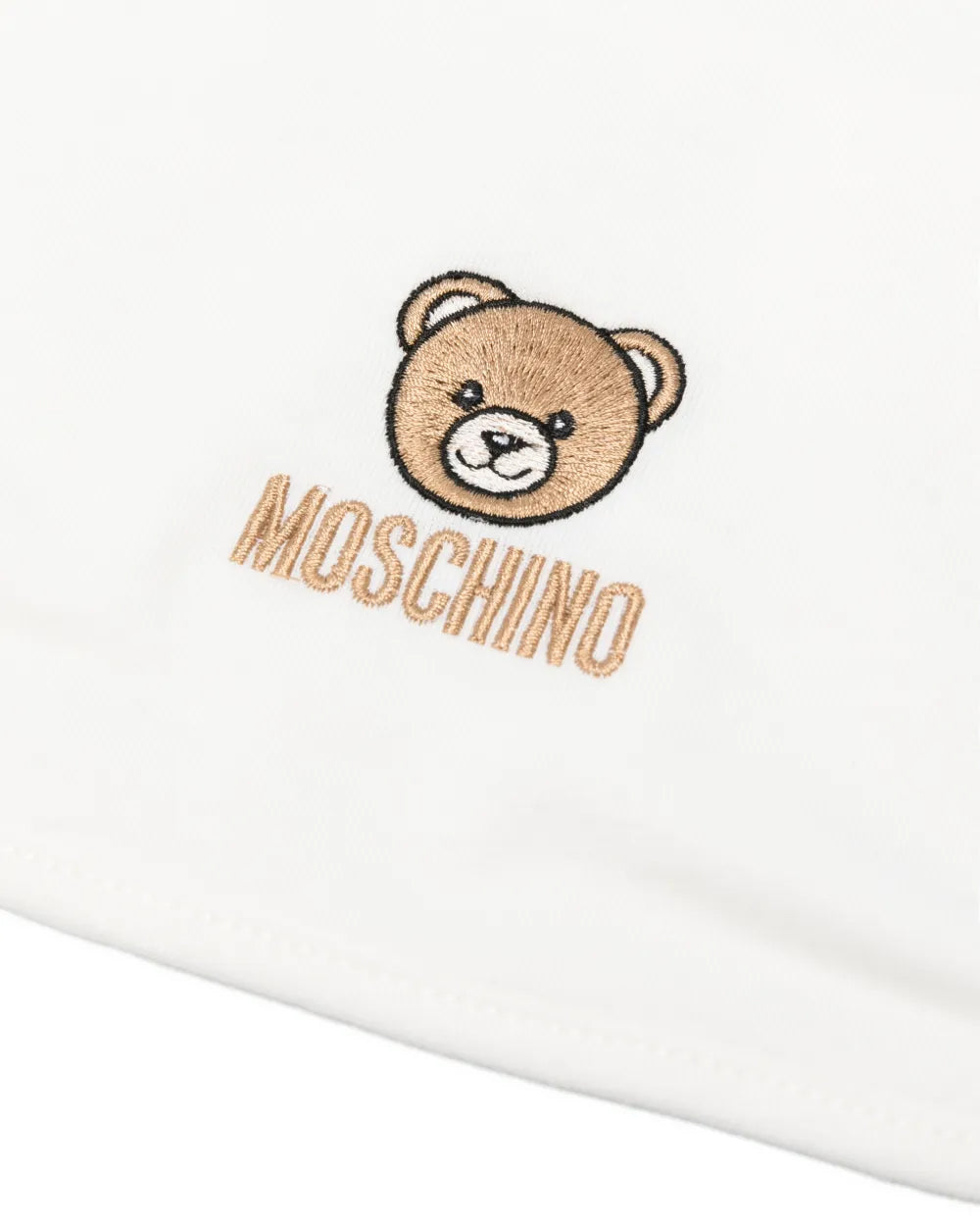 Moschino Kids Set Bavetta+Cappellino Panna per Neonati
