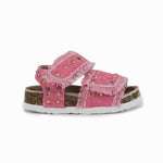 Colors of California Sandalo Denim Fucsia con Strass per Neonate