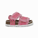 Colors of California Sandalo Denim Fucsia con Strass per Neonate