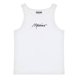 Moschino Kids Canotta Bianca con Ricamo Logo per Bambine
