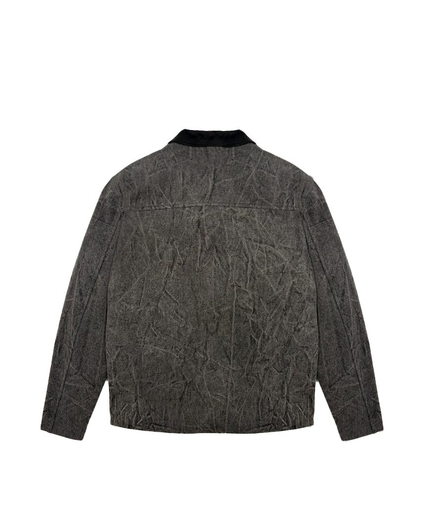 I'M Brian Kids Giacca in Denim Nero con Motivo Bicolore per Bambini