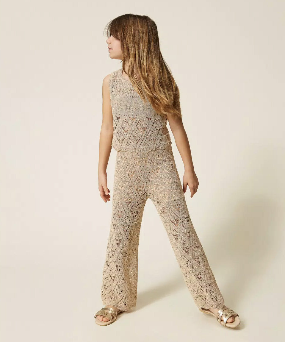 Twinset Kids Completo Safari in Pizzo per Bambine
