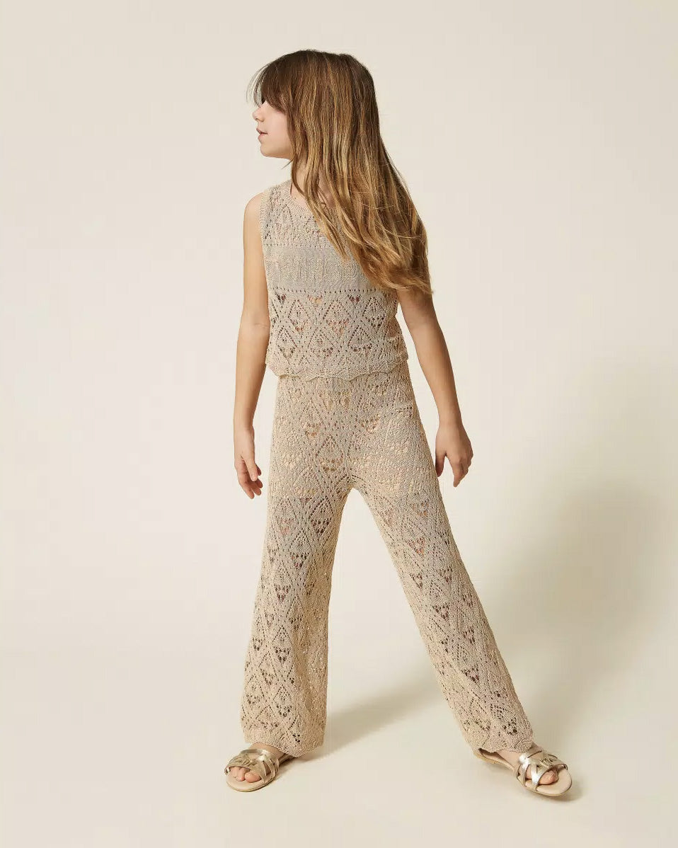 Twinset Kids Completo Safari in Pizzo per Bambine