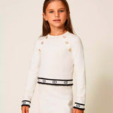 Twinset Kids Maglia a Maniche Lunghe con Bottoni per Bambine