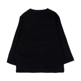 BOSS Kids T-shirt Nera a Maniche Lunghe con Logo Stampato per Neonati
