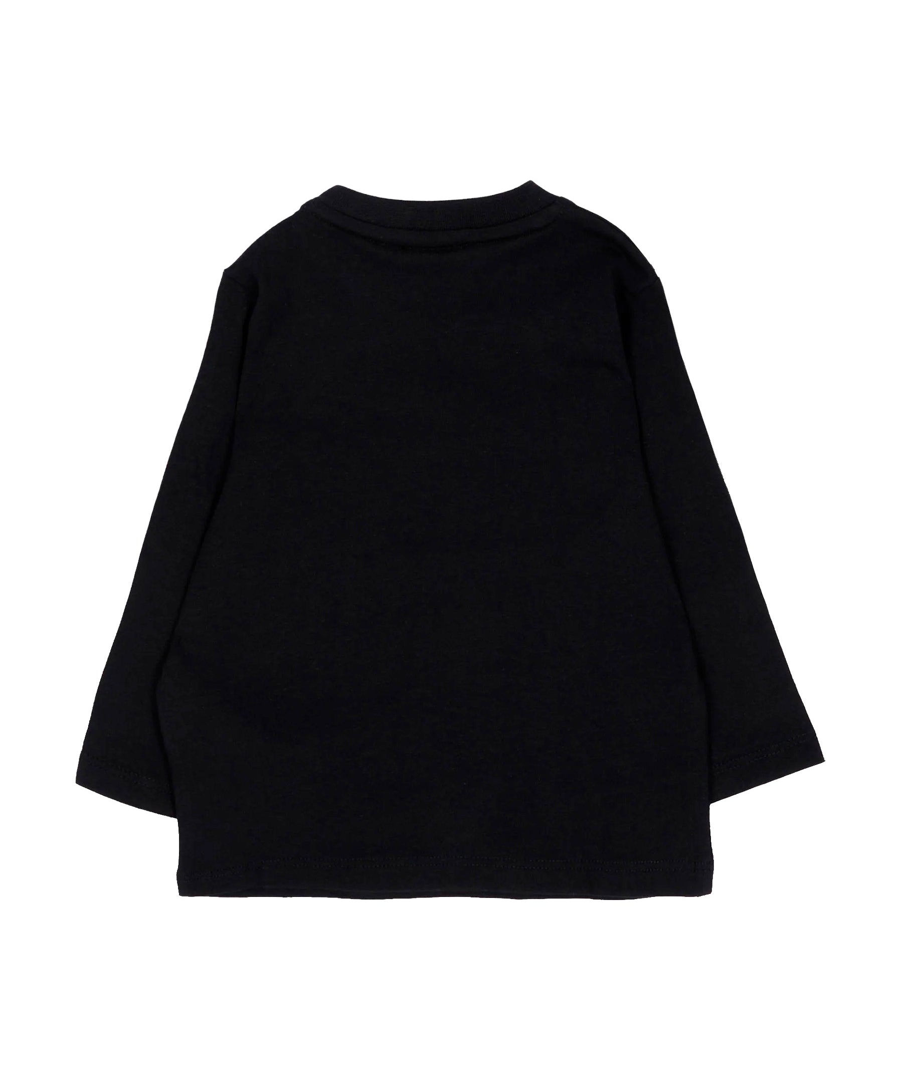 BOSS Kids T-shirt Nera a Maniche Lunghe con Logo Stampato per Neonati