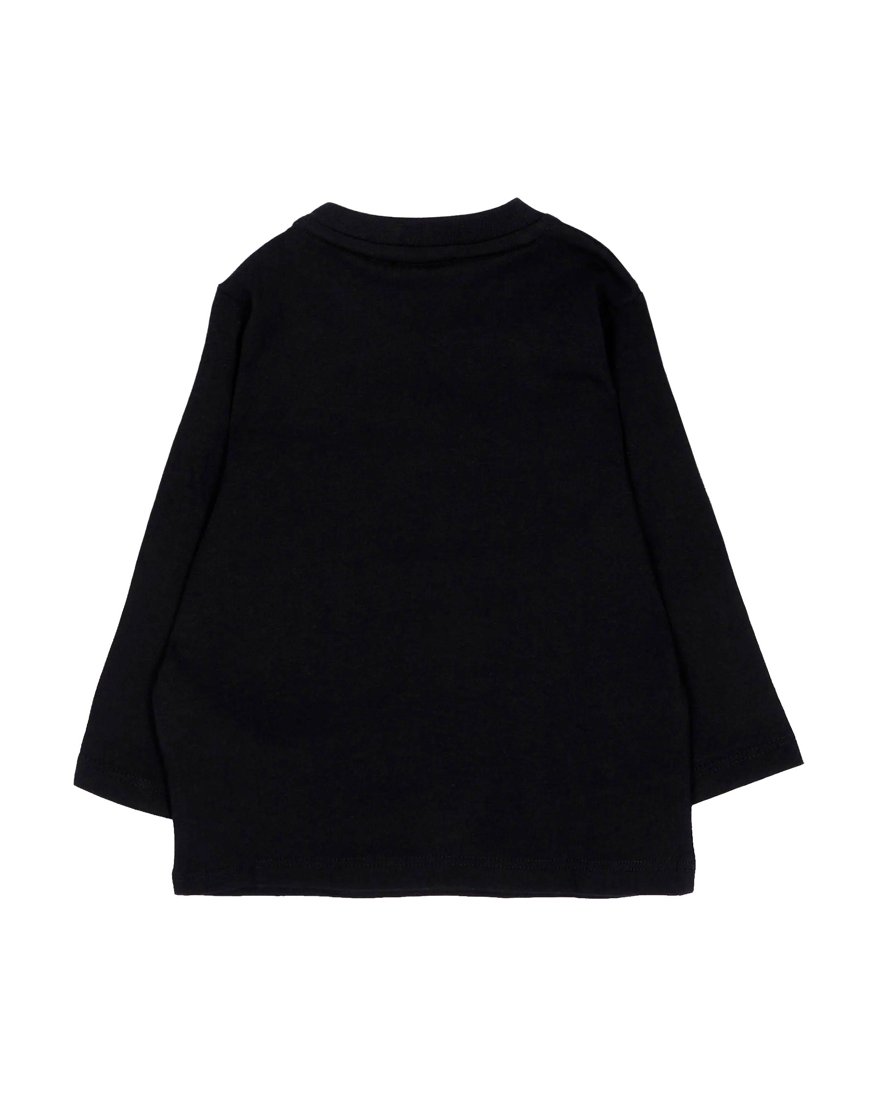 BOSS Kids T-shirt Nera a Maniche Lunghe con Logo Stampato per Neonati