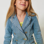 Twinset Kidd Giacca in Jeans per Bambine (indossato dettaglio)