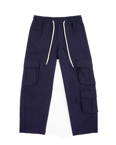 Yes London Kids Pantalone Cargo Blu in Tessuto Tecnico per Bambini