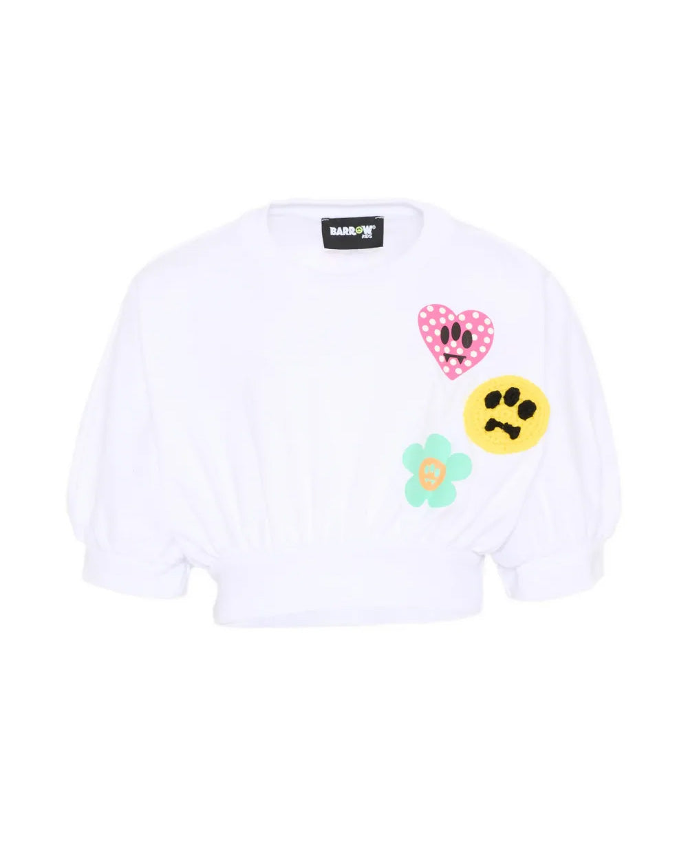 Barrow Kids T-Shirt Bianco con Toppe per Bambine