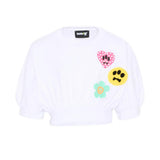 Barrow Kids T-Shirt Bianco con Toppe per Bambine