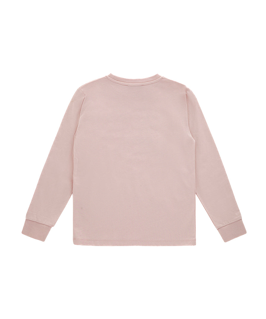Iceberg Kids T-shirt Maniche Lunghe Rosa con Stampa Logo per Bambine (retro)