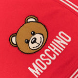 Moschino Kids Coperta Rossa con Intarso Teddy Bear per Neonati (dettaglio)