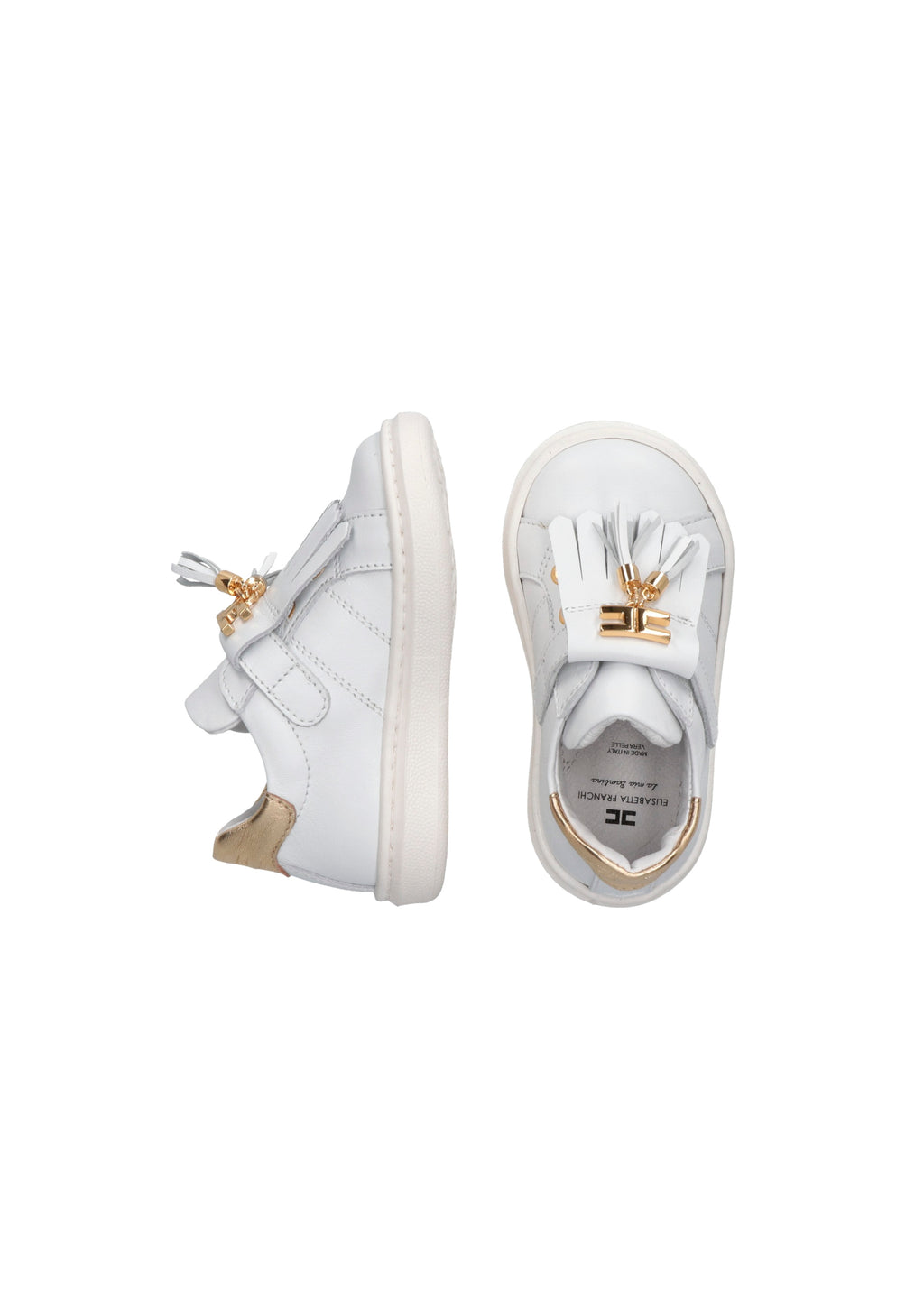 Elisabetta Franchi La Mia Bambina Sneakers Bianco/Oro per Neonate