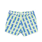 Moschino Kids Short a Righe Verde e Blu All-Over per Neonati