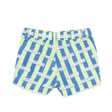 Moschino Kids Short a Righe Verde e Blu All-Over per Neonati