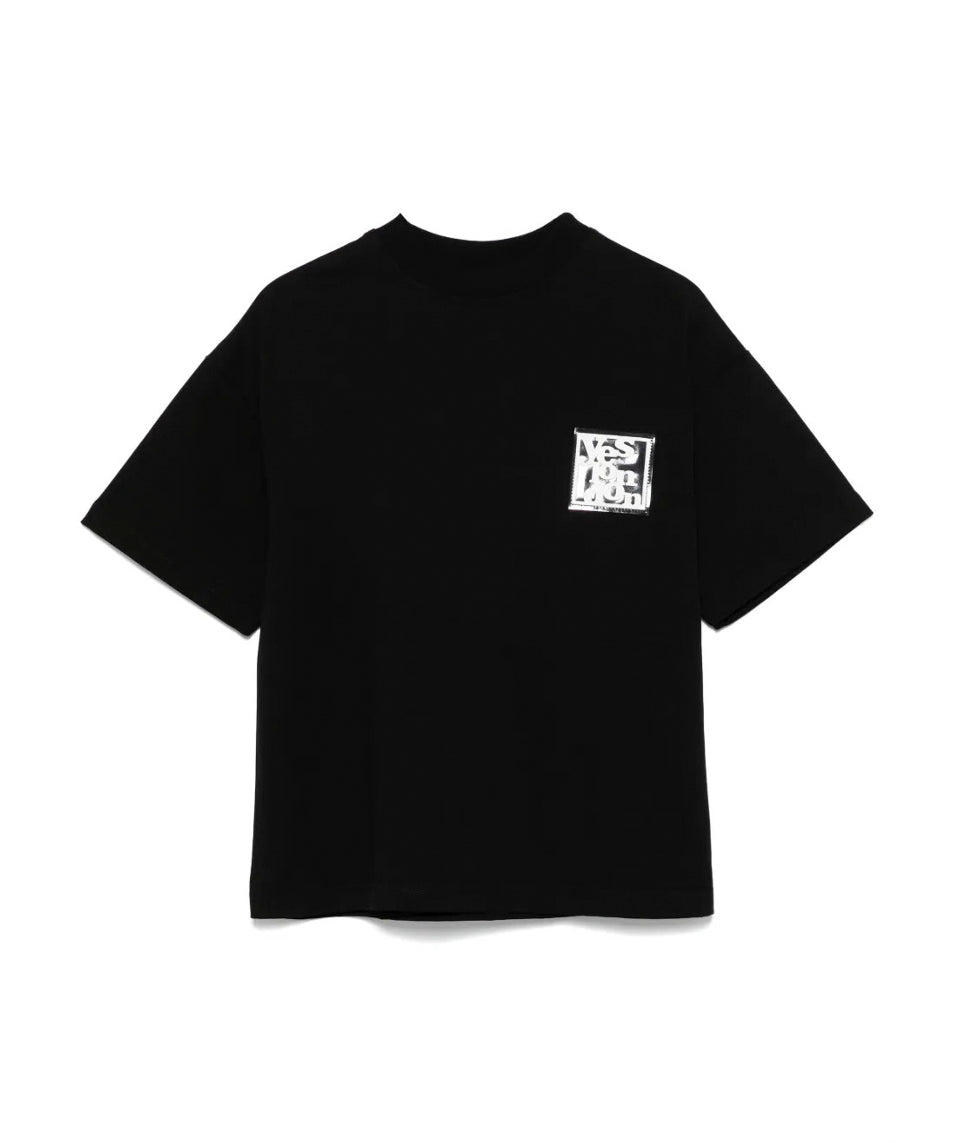 Yes London T-shirt Nera con Logo per Bambini