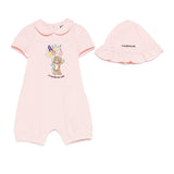Moschino Kids Pagliaccetto e Cappello Rosa per Neonate