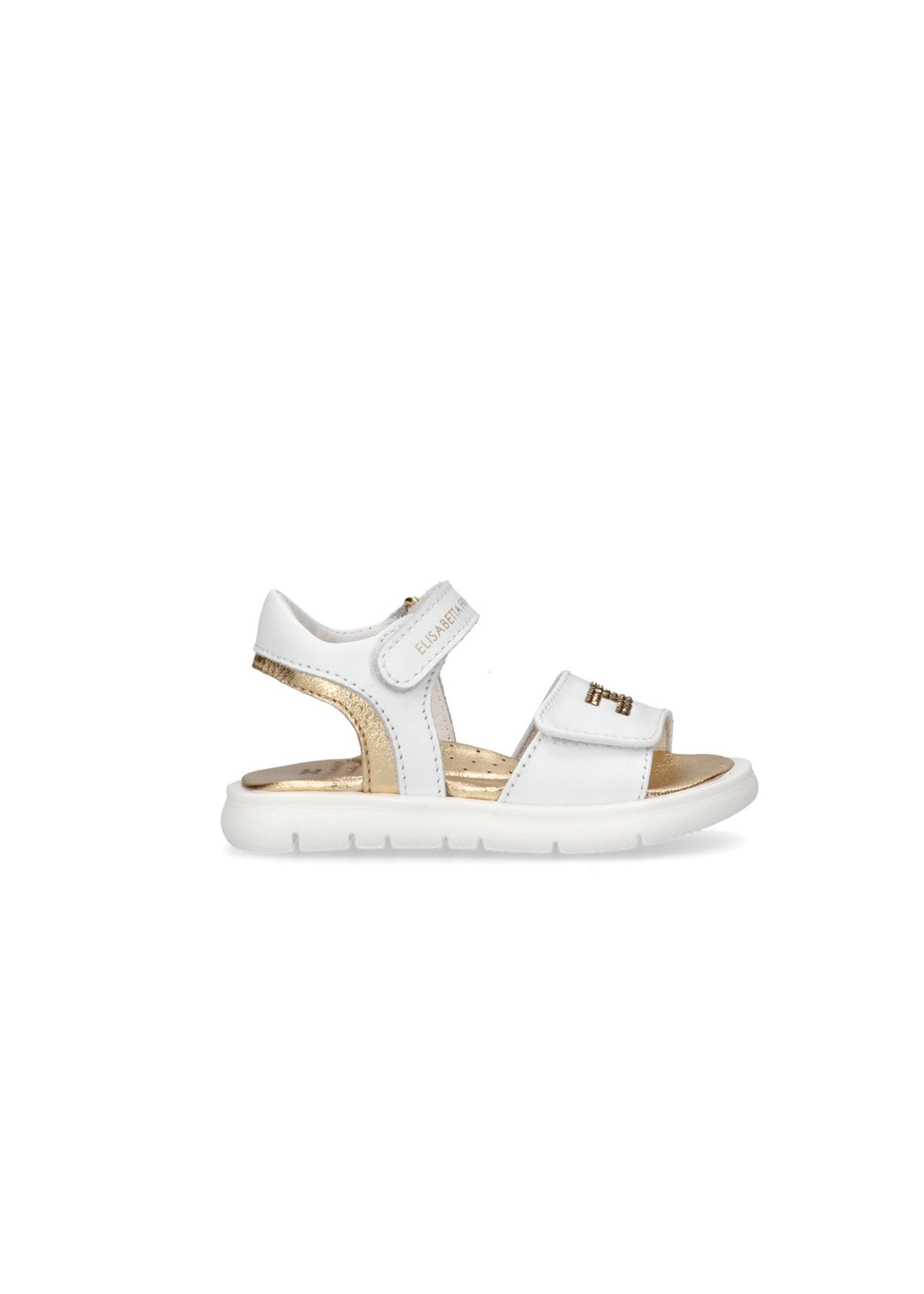 Elisabetta Franchi La Mia Bambina Sandalo Bianco con Strass Logo per Neonate