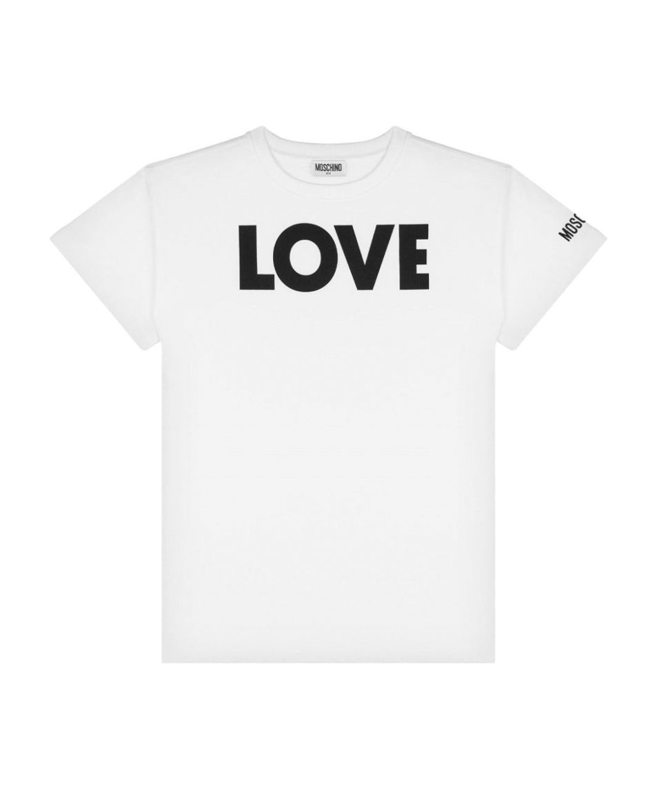 Moschino Kids T-shirt Bianca con Stampa per Bambini