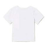 Twinset Kids T-Shirt Bianco con Ricamo Azzurro per Bambine e Neonate