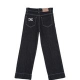Elisabetta Franchi La Mia Bambina Jeans Deni Scuro con Cuciture a Contrasto per Bambine