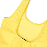 Moschino Kids Costume Monokini Giallo con Logo Teddy Bear per Neonate (dettaglio)