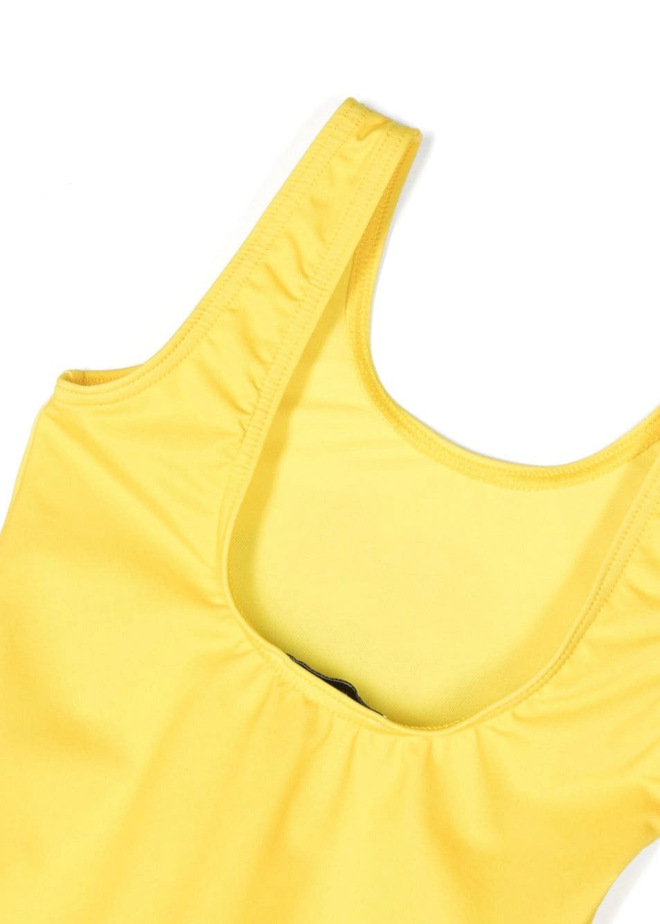 Moschino Kids Costume Monokini Giallo con Logo Teddy Bear per Neonate (dettaglio)