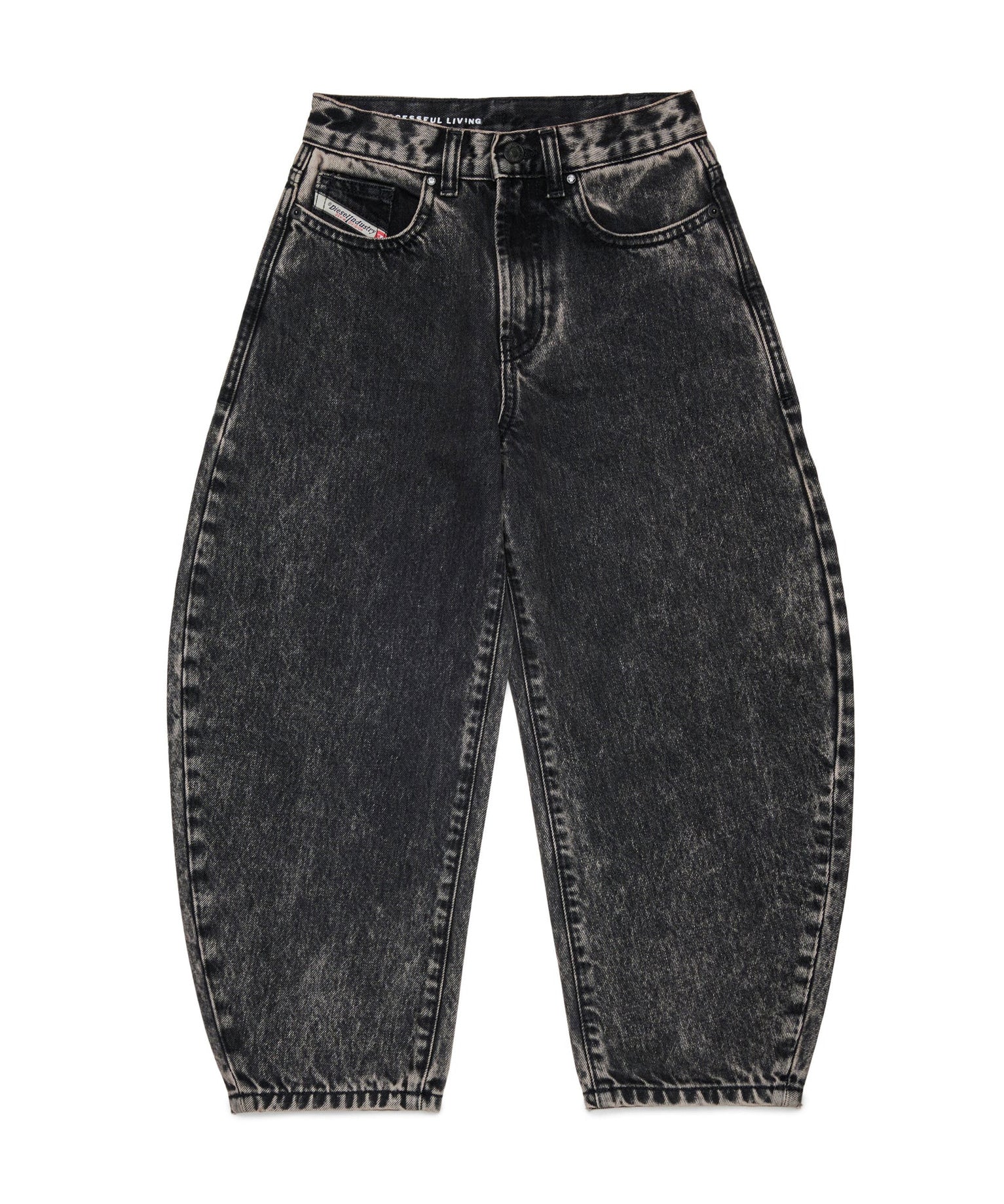 Diesel Kids Pantalone in Denim Nero per Bambine